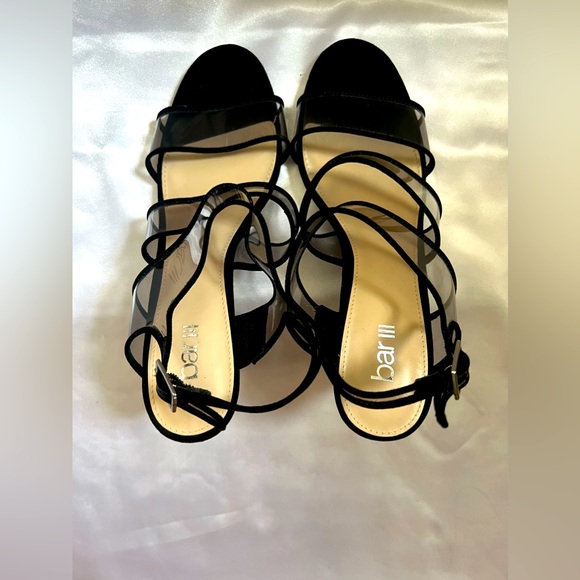 New Bar III Black/Vinyl Bernicep Heels - Picture 6 of 8